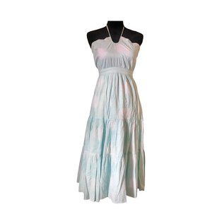 Mint Green & White Tropical Print Dress by The Gap